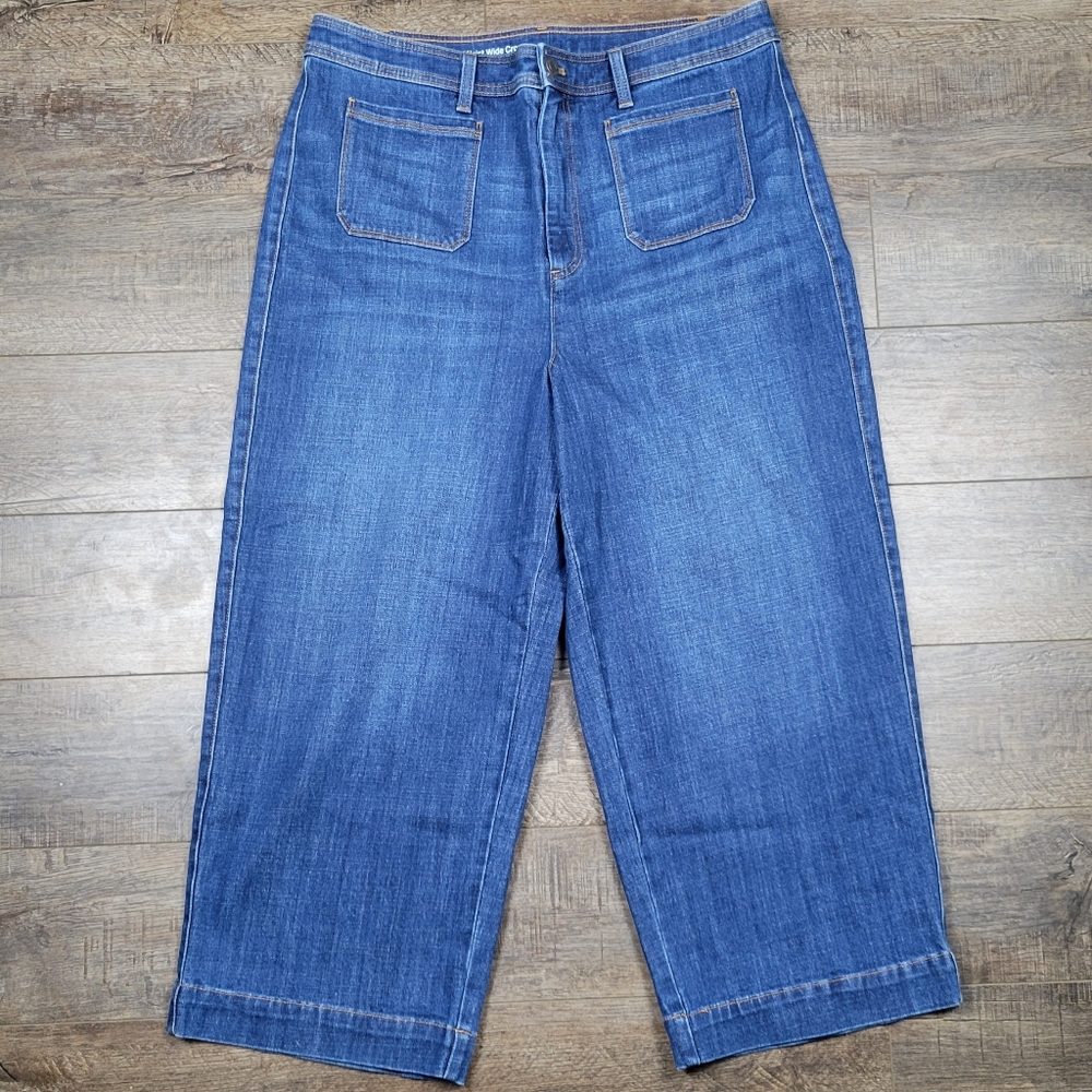Talbots Flawless High-Waist Wide Leg Crop Jeans Size 16